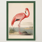 Vintage Style Pink Flamingo Wall Art Print-Skudaboo