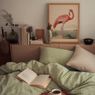 Vintage Style Pink Flamingo Wall Art Print-Skudaboo