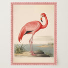 Vintage Style Pink Flamingo Wall Art Print-Skudaboo