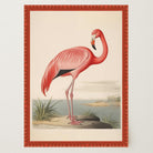Vintage Style Pink Flamingo Wall Art Print-Skudaboo