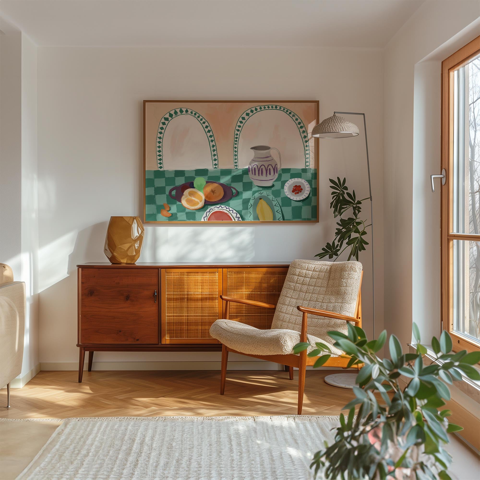 Table and Fruit Wall Art Print-Skudaboo