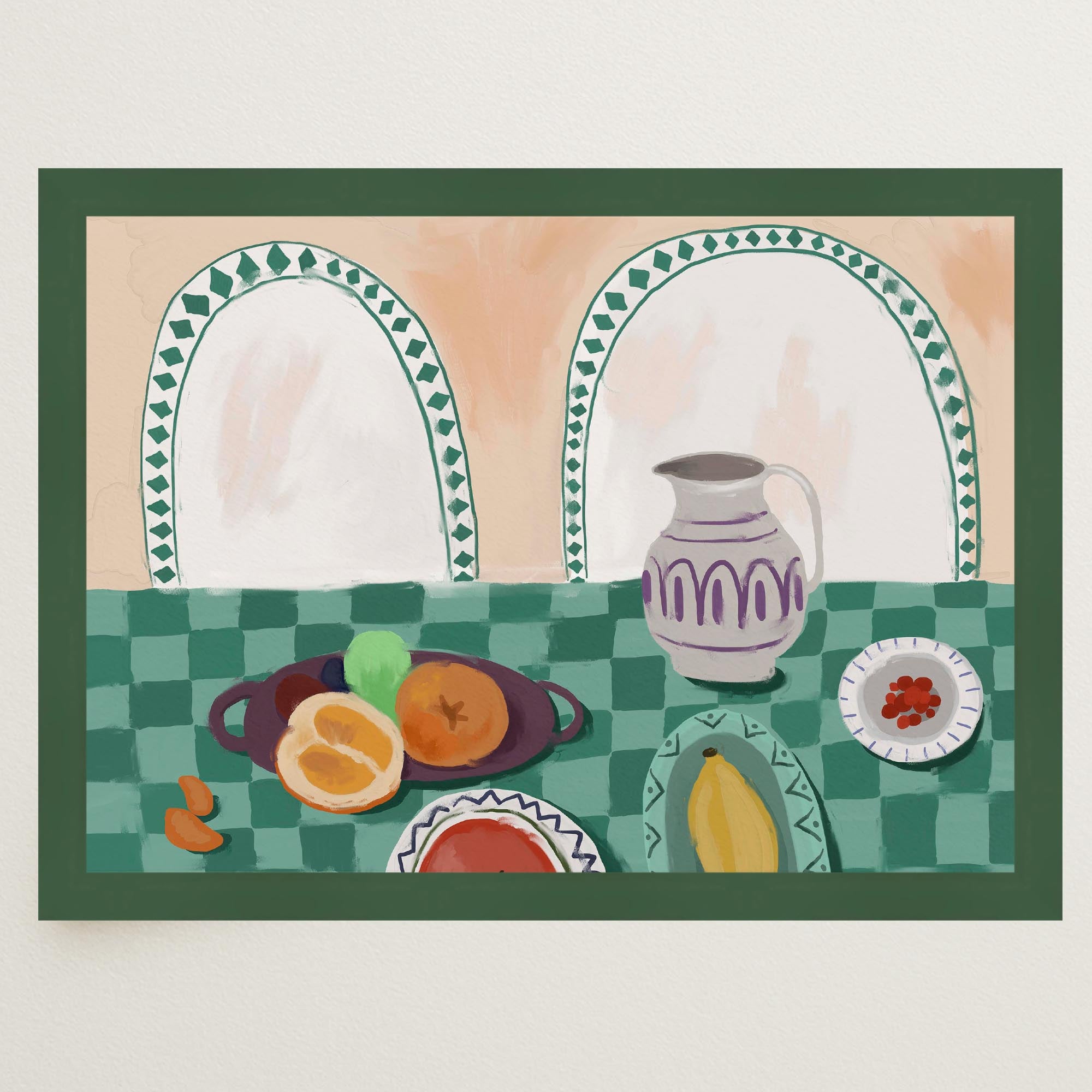 Table and Fruit Wall Art Print-Skudaboo