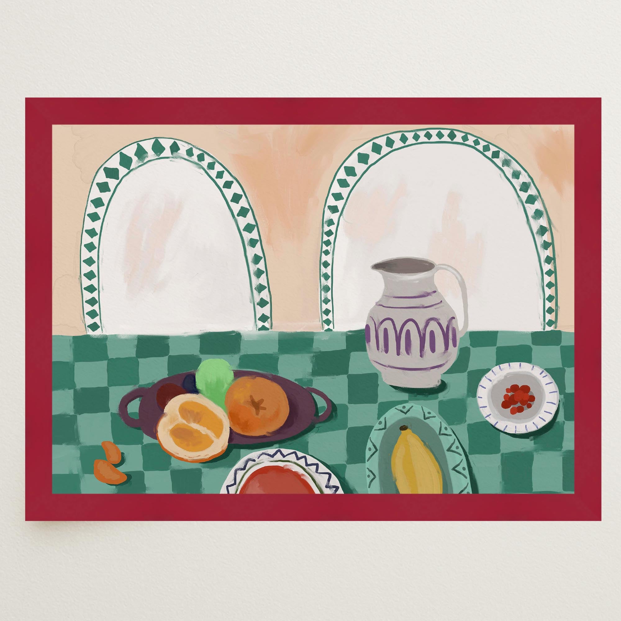 Table and Fruit Wall Art Print-Skudaboo