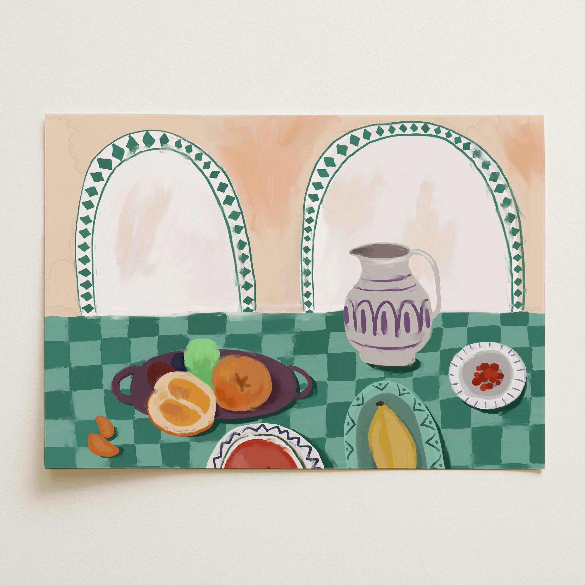 Table and Fruit Wall Art Print-Skudaboo