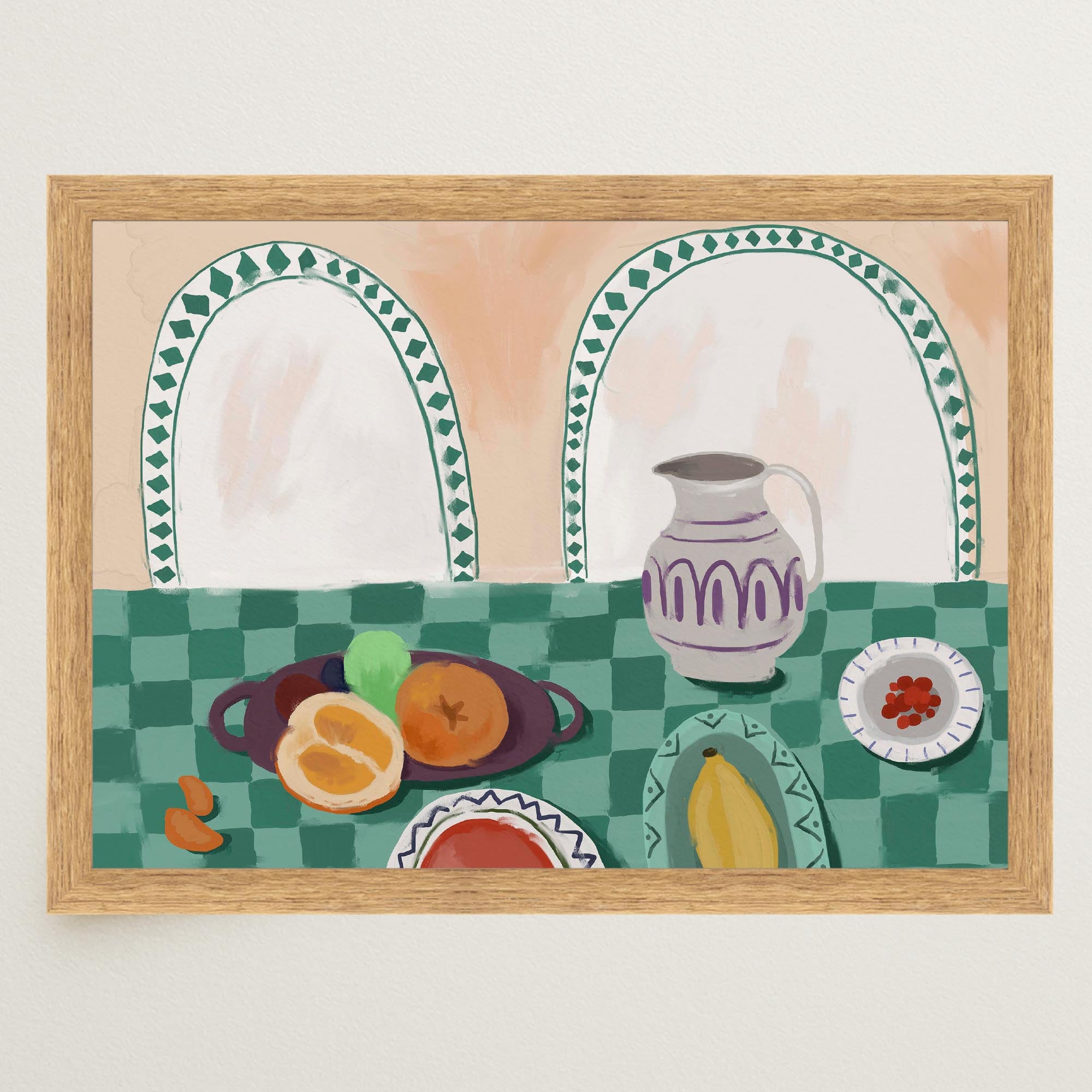 Table and Fruit Wall Art Print-Skudaboo