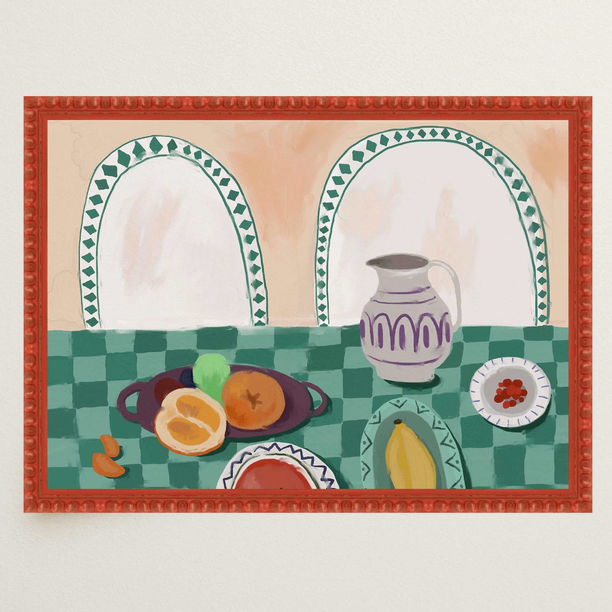 Table and Fruit Wall Art Print-Skudaboo