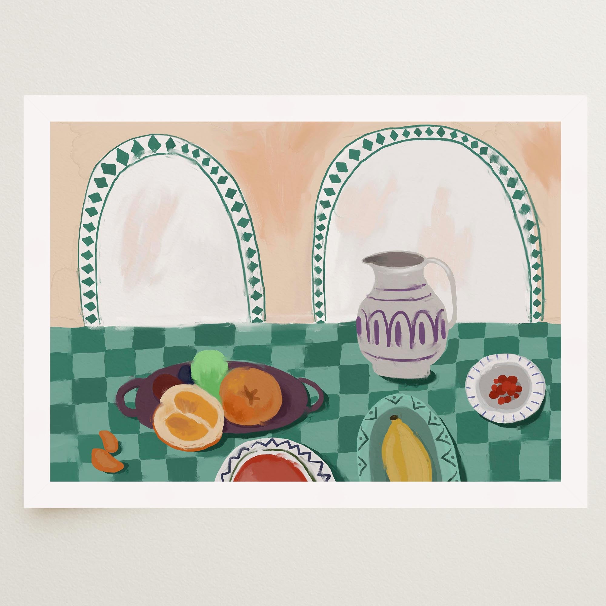 Table and Fruit Wall Art Print-Skudaboo
