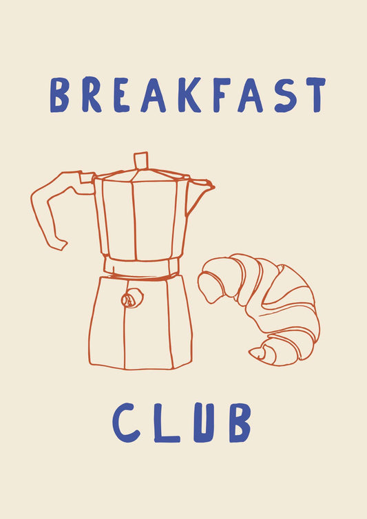 a drawing of a coffee maker and a croissant