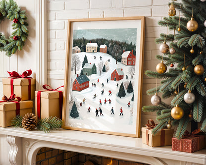 Ice Skating Village Art Print