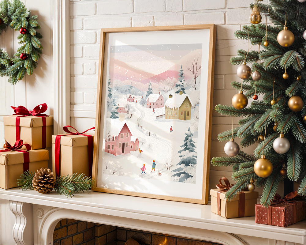 Winter Village Art Print