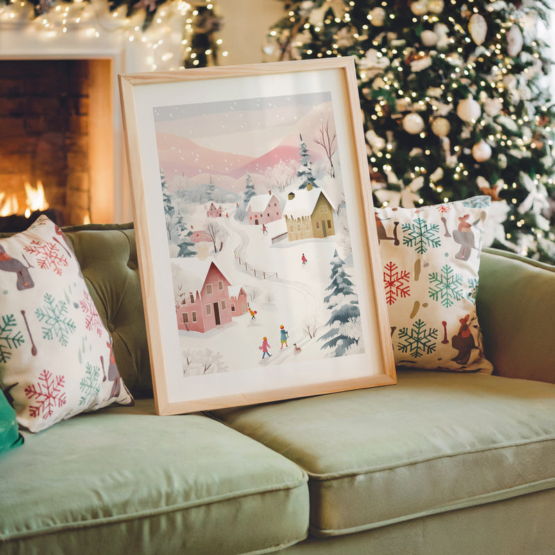 Winter Village Art Print