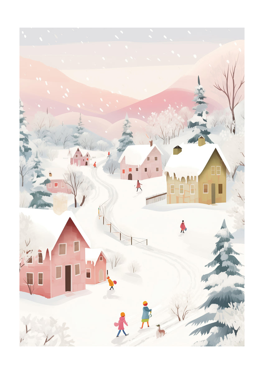 Winter Village Art Print