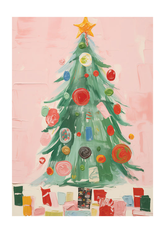 Painted Christmas Tree Art Print