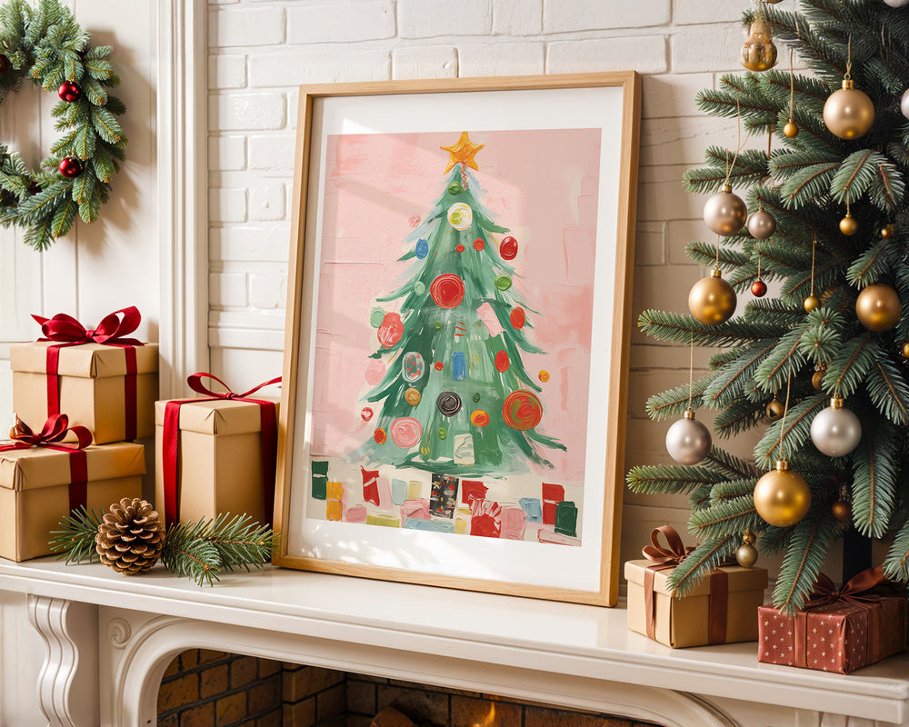 Painted Christmas Tree Art Print