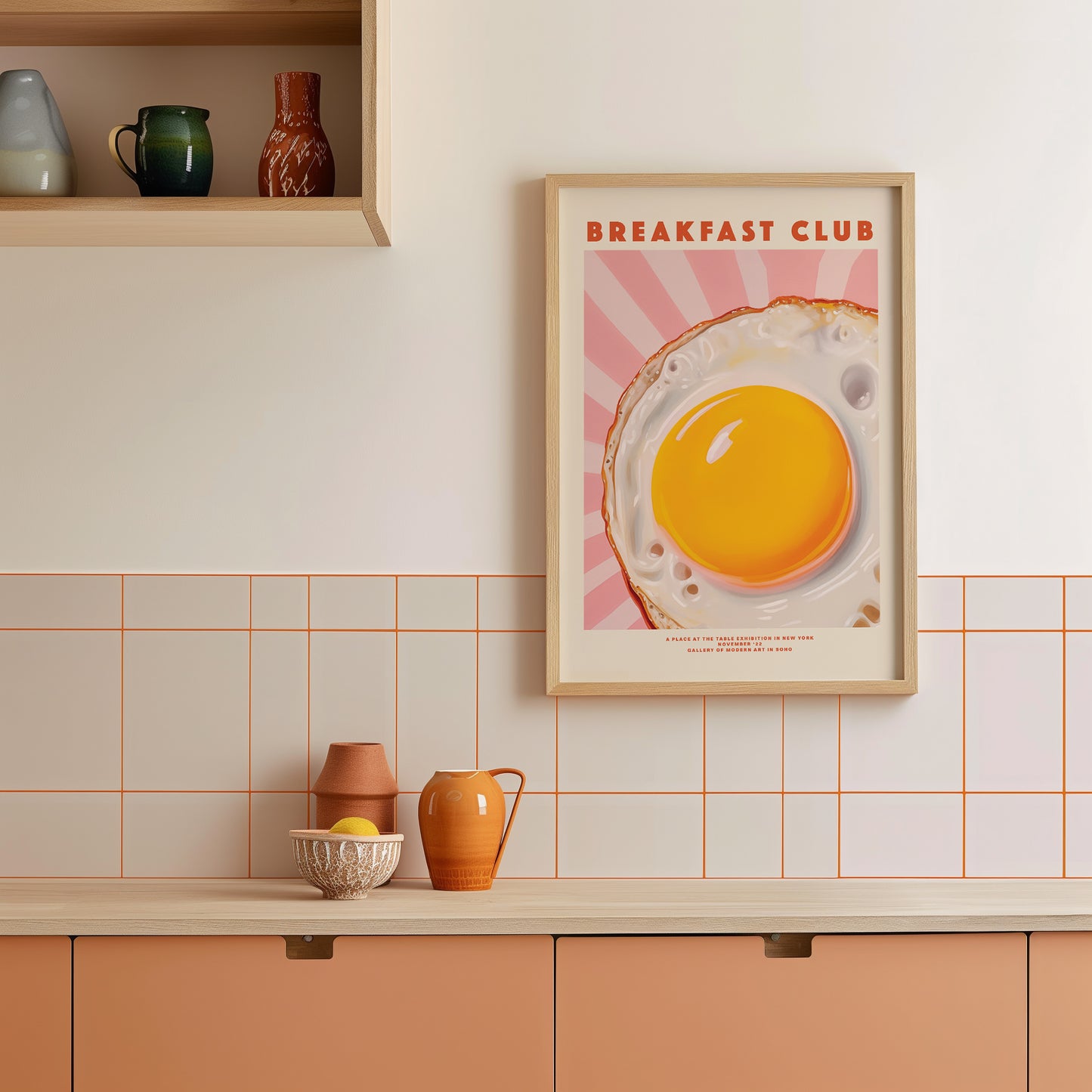 a picture of a breakfast club on a wall