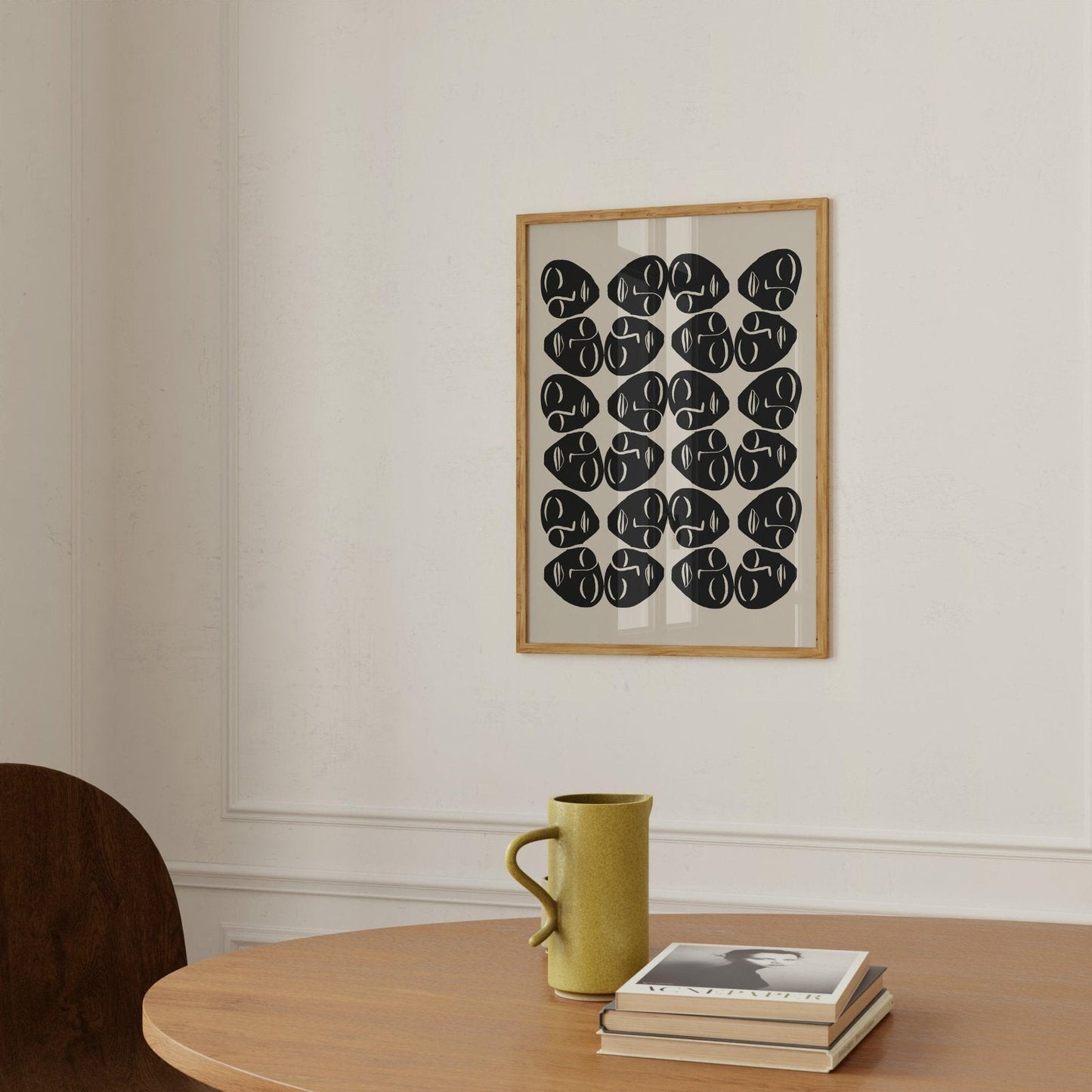 Abstract Faces Pattern Art Print-Skudaboo