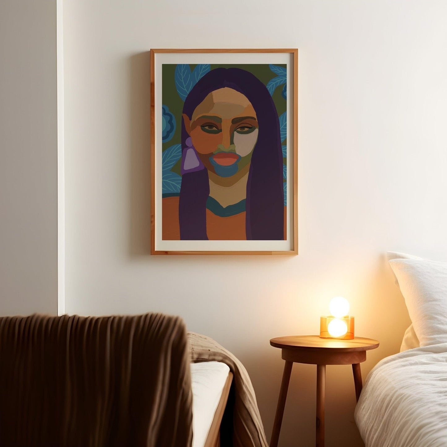 Abstract Female Face Art Print-Skudaboo