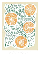 Abstract Oranges and Vines Spring Floral Art Print-Skudaboo