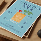 Amaretto Sour Cocktail Recipe Art print-Skudaboo