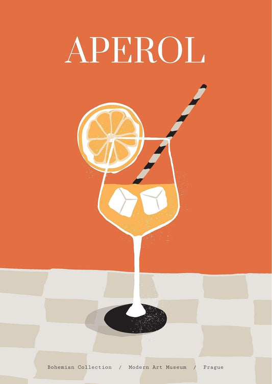 Aperol Spritz Cocktail Art Print-Skudaboo