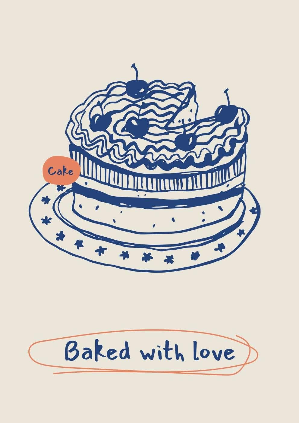 Baked With Love Food Art Print-Skudaboo