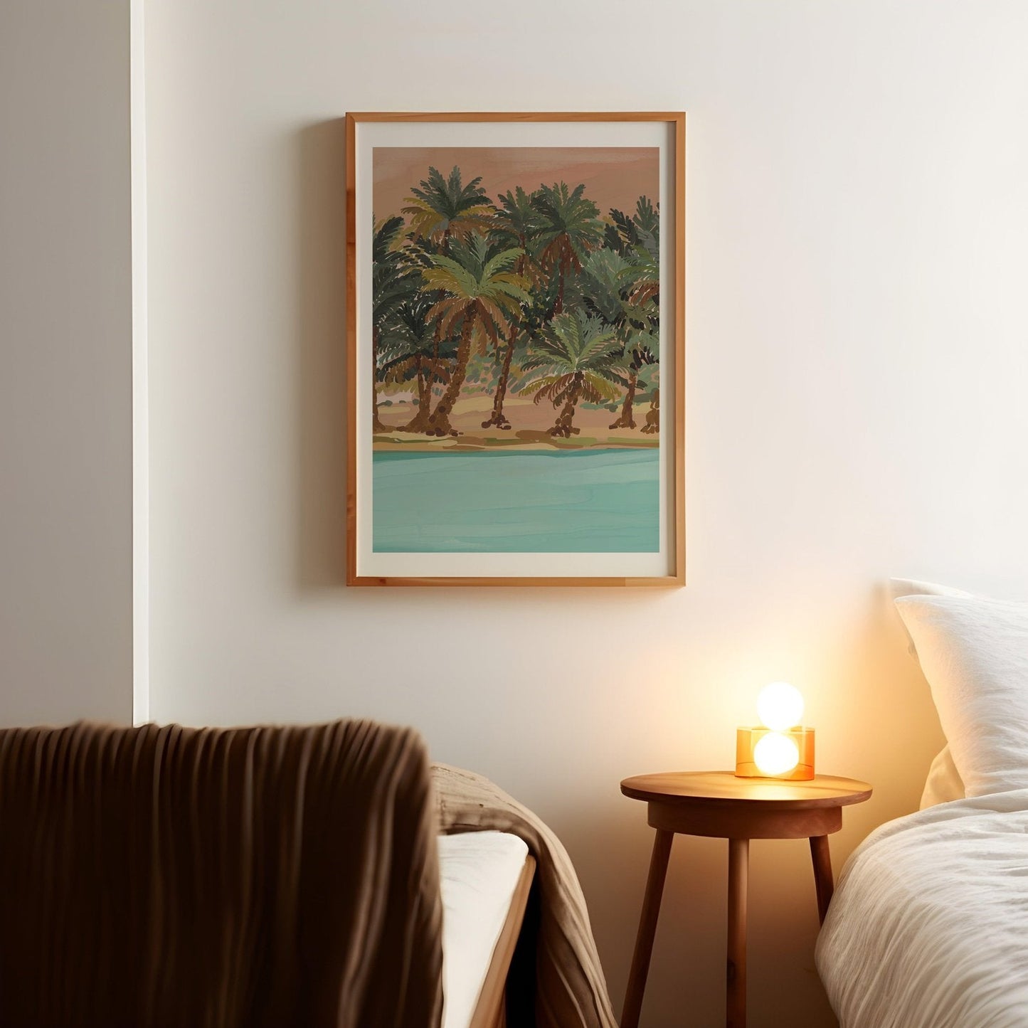 Beach and Palm Trees Art Print-Skudaboo