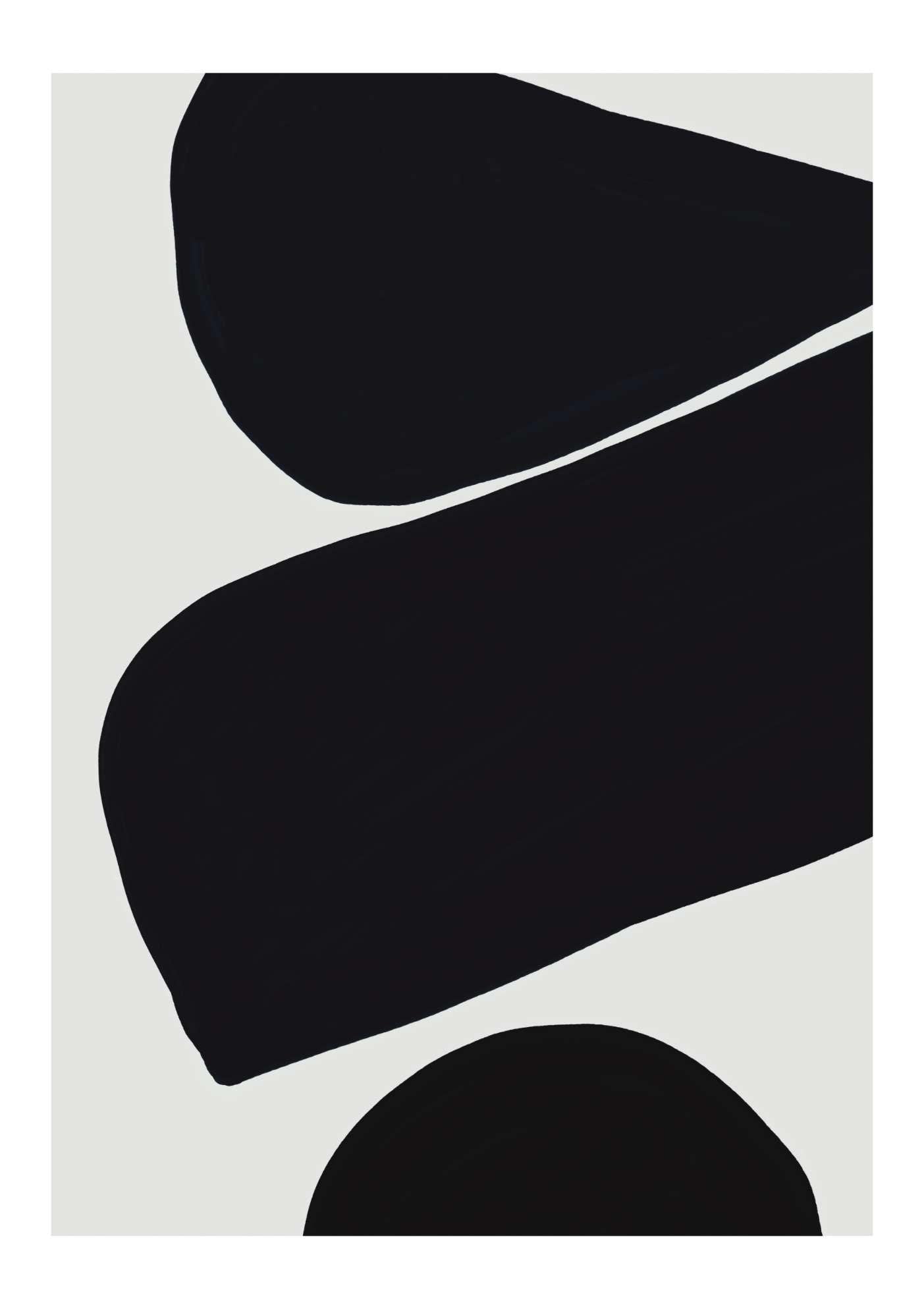 Black Abstract Shape Art Print-Skudaboo