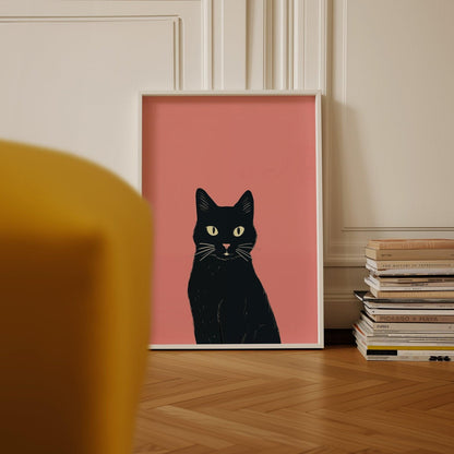 Black Cat Art Print-Skudaboo