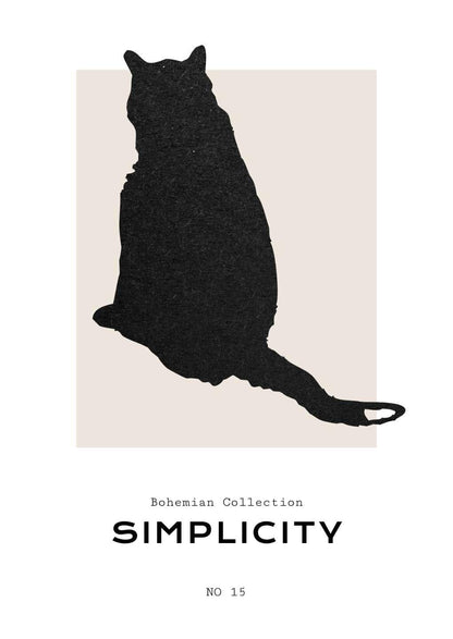 Black Cat Modern Art Print-Skudaboo