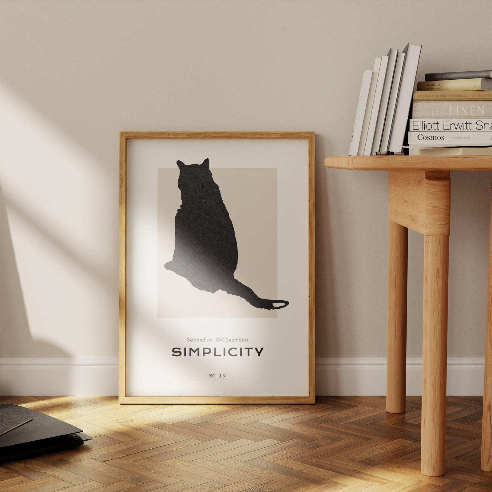 Black Cat Modern Art Print-Skudaboo