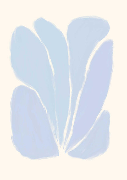 Blue Abstract Flower Art Print-Skudaboo