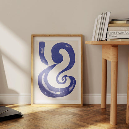 Blue Abstract Shape Art Print-Skudaboo