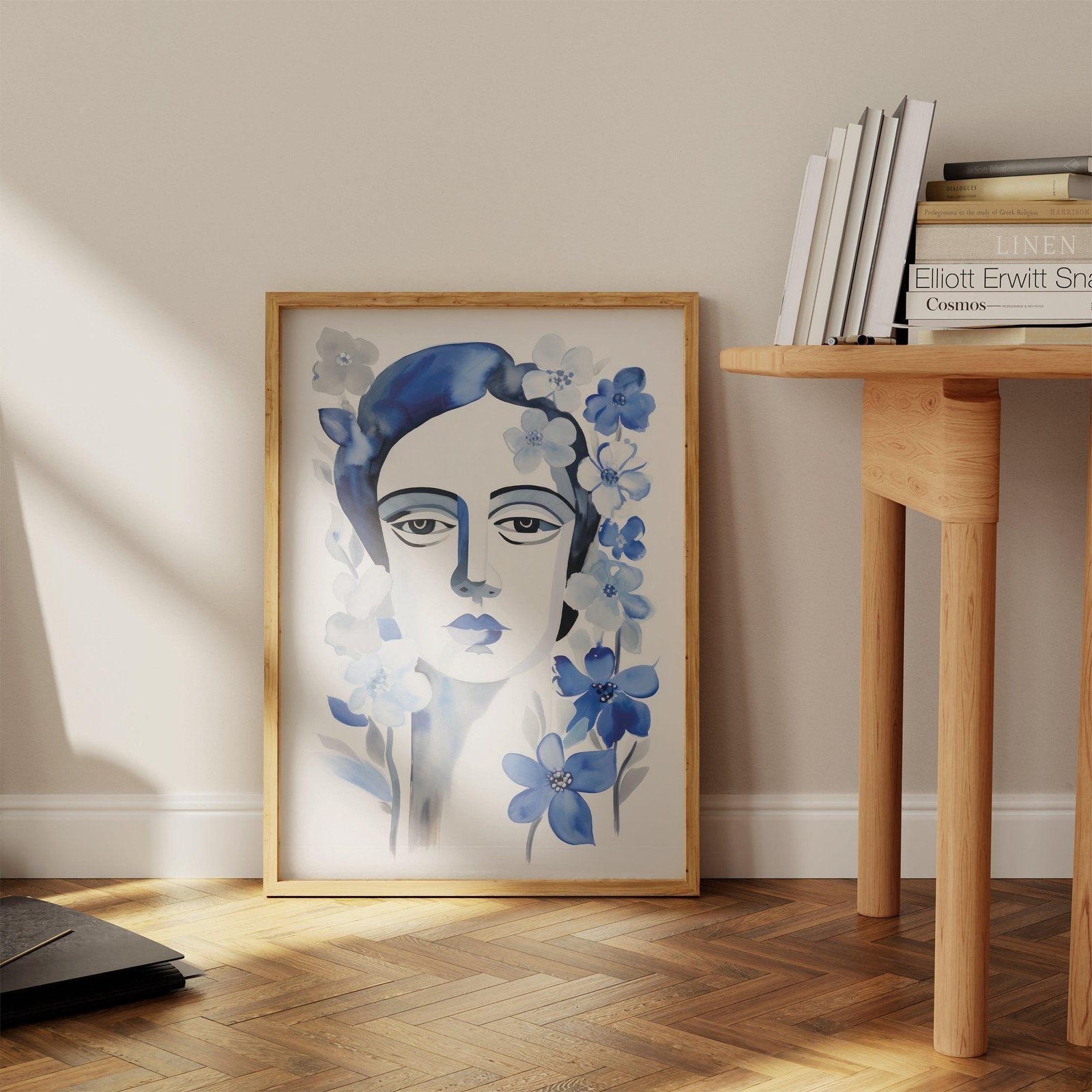 Blue Face Art Print-Skudaboo