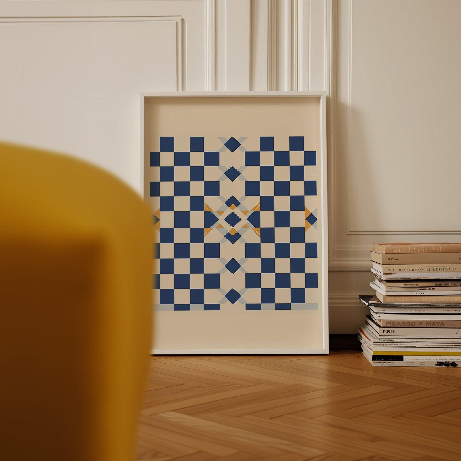 Blue Squares Art Print-Skudaboo