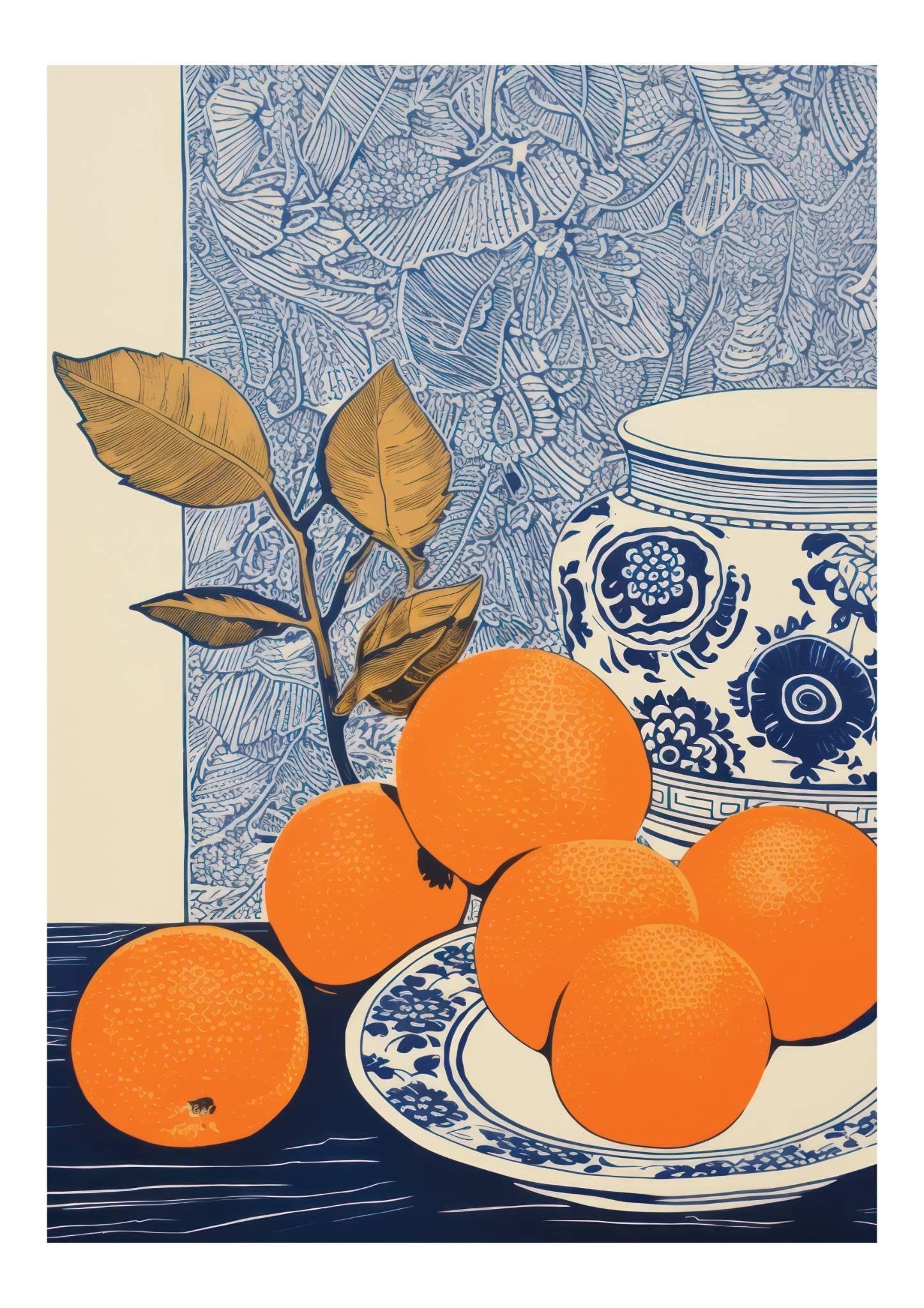 Blue Oranges Art Print-Skudaboo