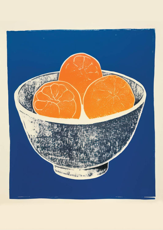 Blue Oranges Art Print-Skudaboo