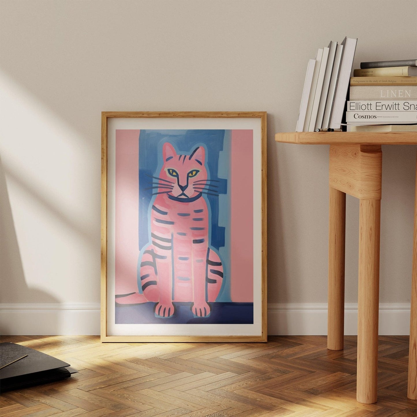 Blue & Pink Tiger Art Print-Skudaboo