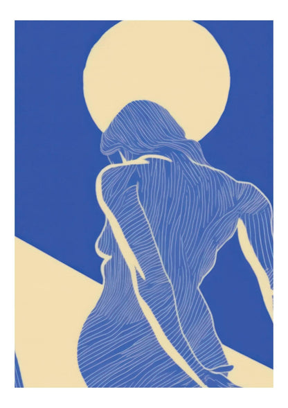 Blue Women Art Print-Skudaboo