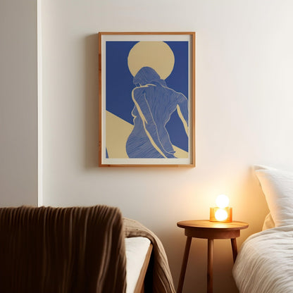 Blue Women Art Print-Skudaboo