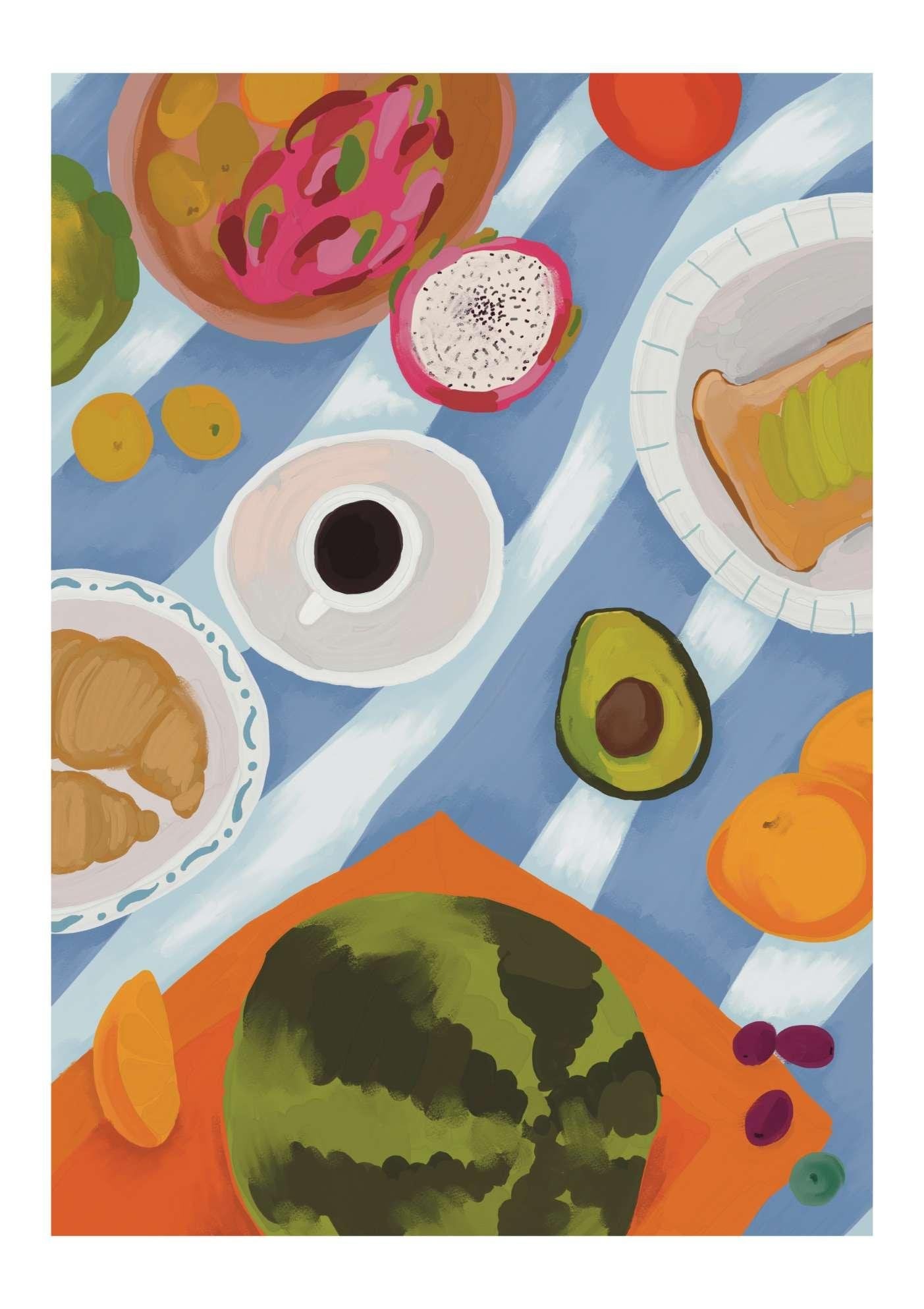 Breakfast Table Art Print-Skudaboo