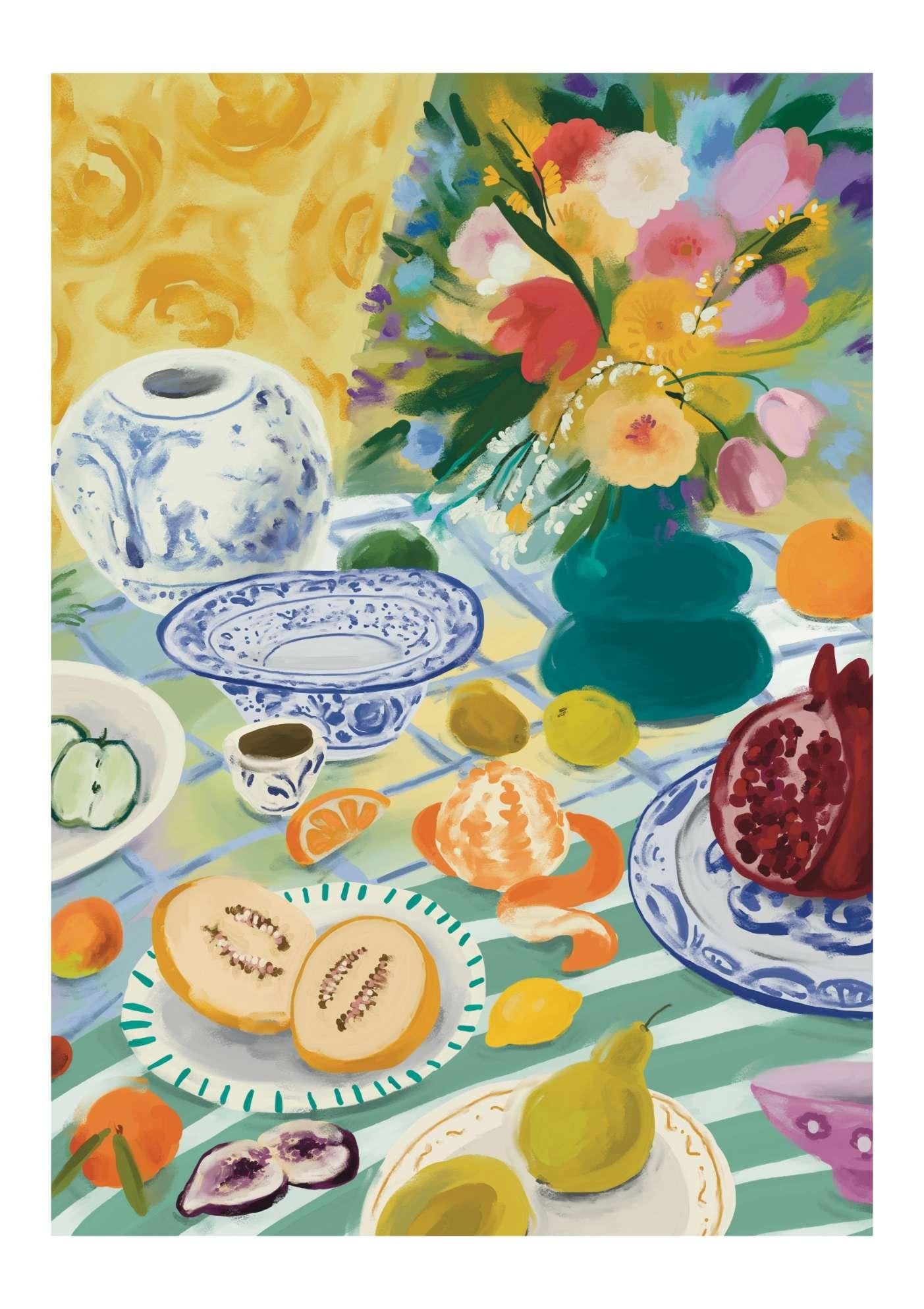 Breakfast Table Art Print-Skudaboo