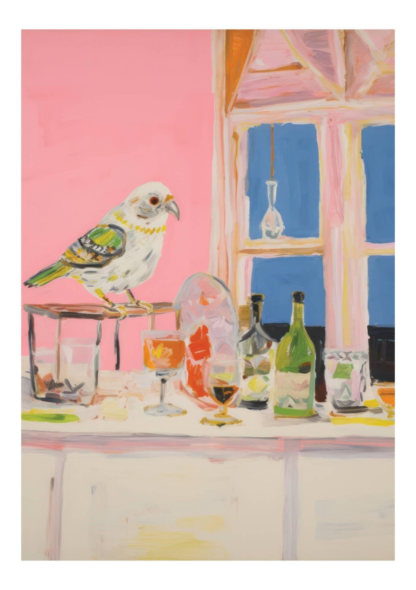 Budgie's Happy Hour Art Print-Skudaboo