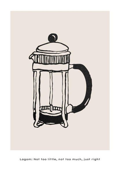 Cafetiere Modern Art Print-Skudaboo