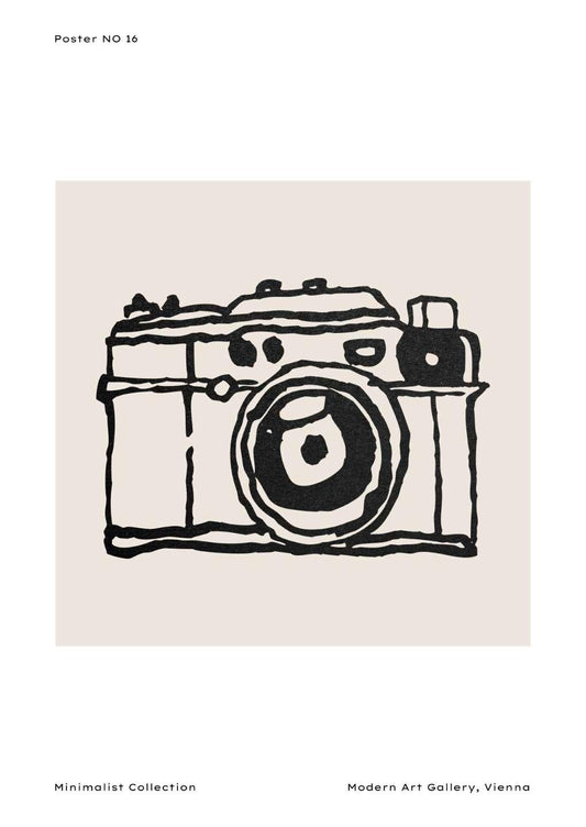 Camera Modern Art Print-Skudaboo