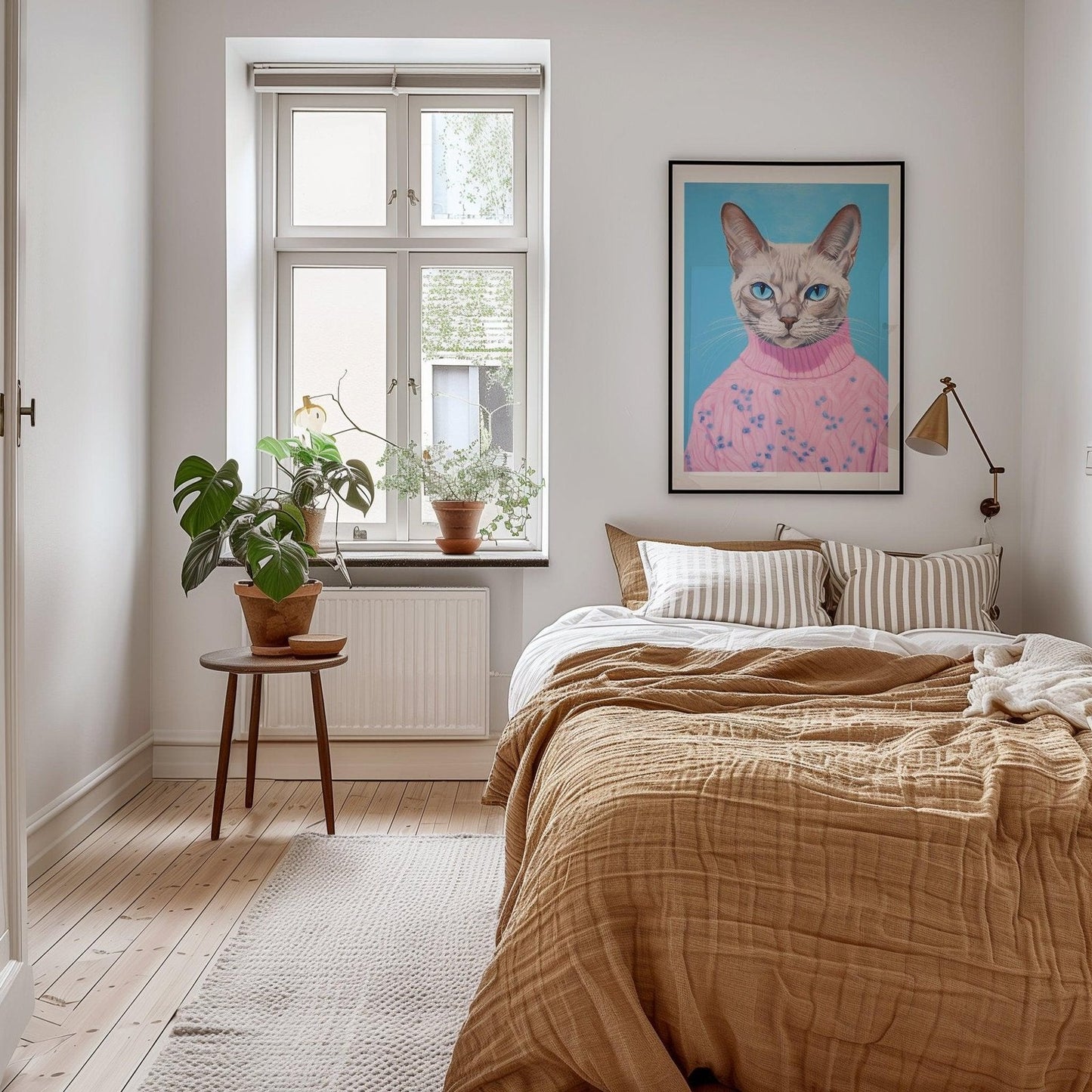 Cat in Jumper Art Print-Skudaboo