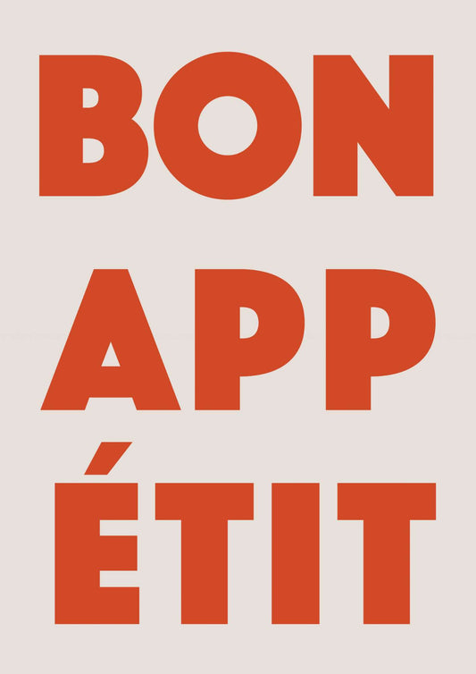 a poster with the words bon app ett