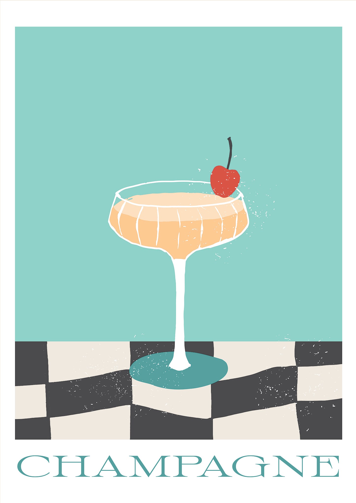 Champagne Art Print-Skudaboo