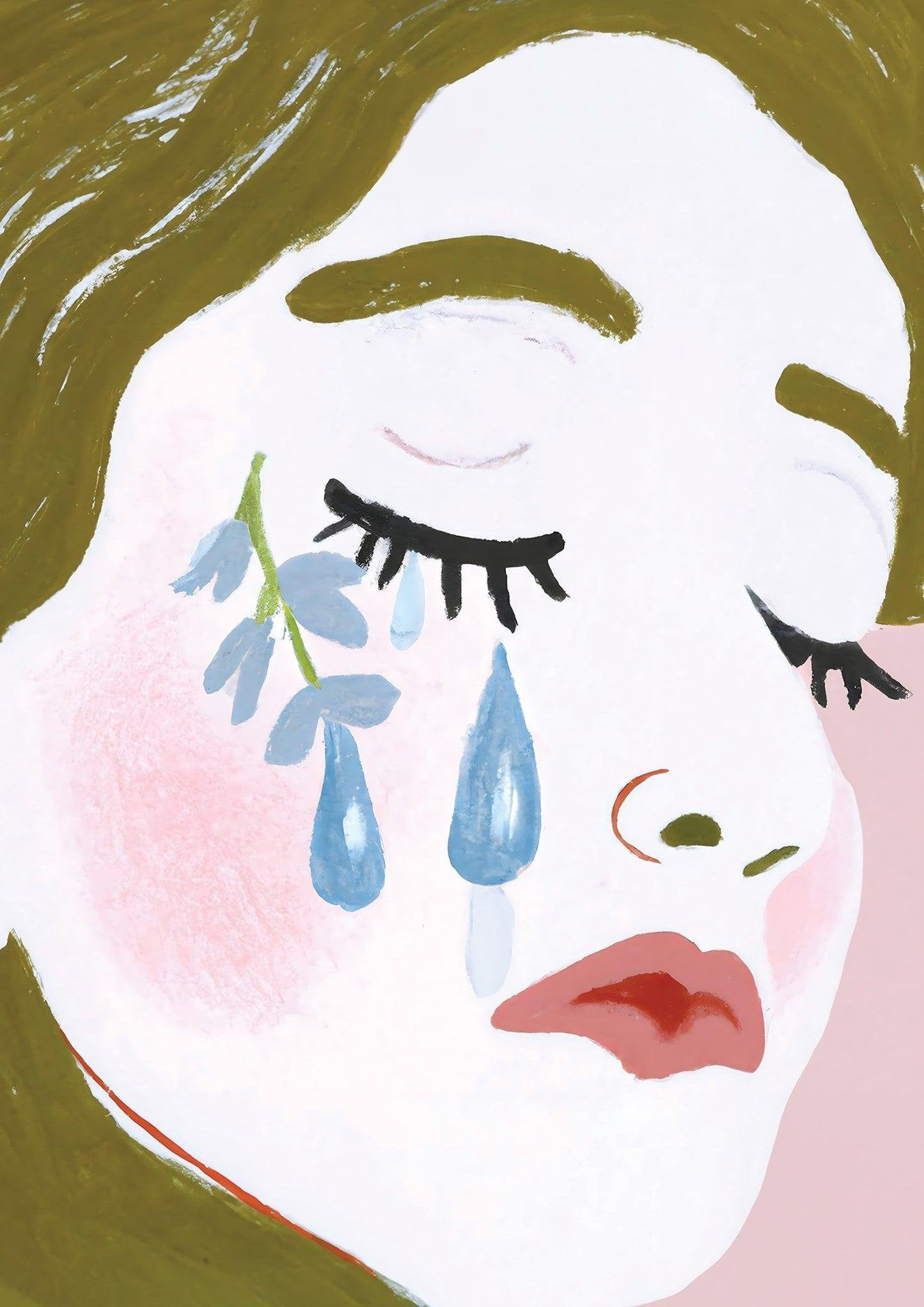 Crying Girl Art Print-Skudaboo