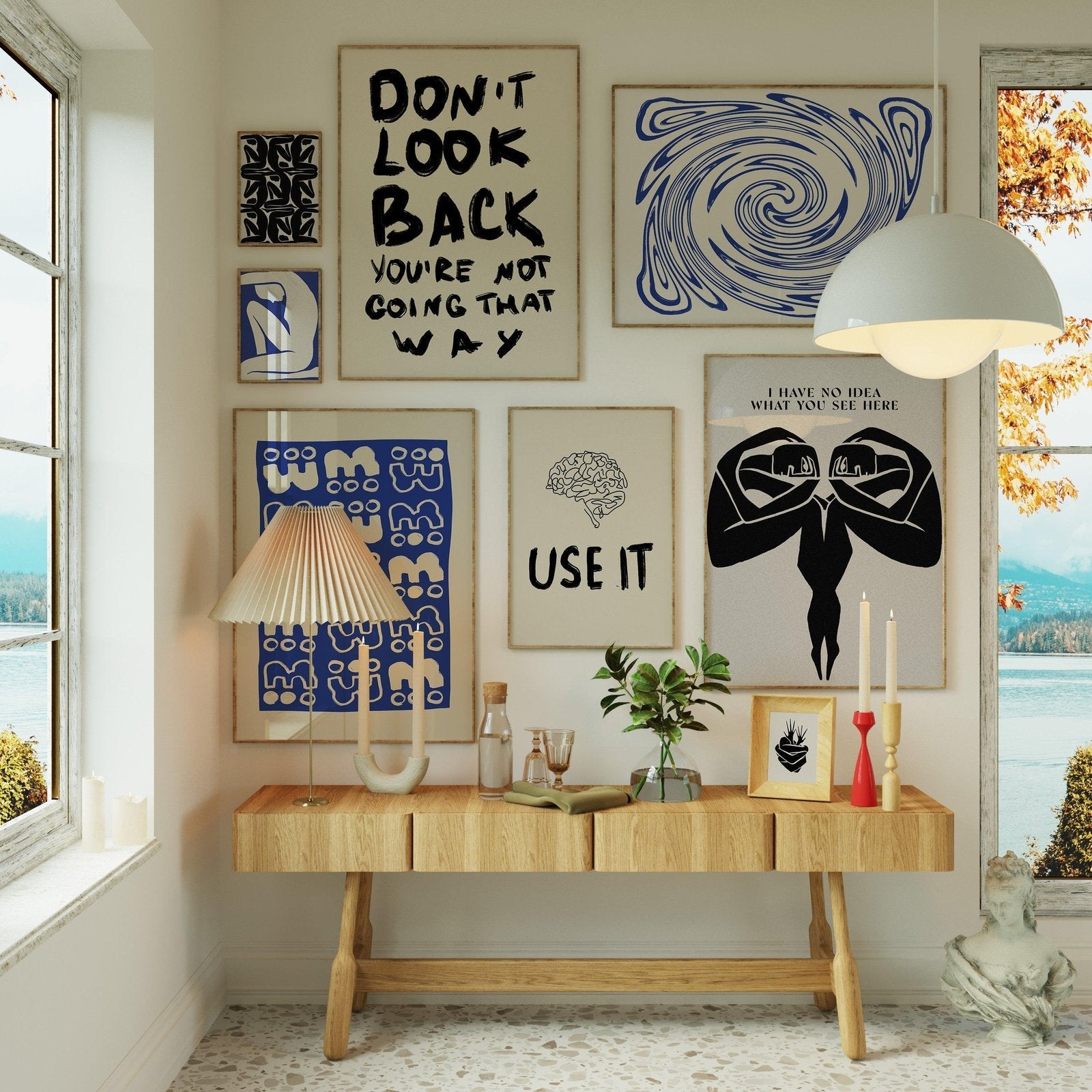 Don't Look Back Quote Art Print-Skudaboo