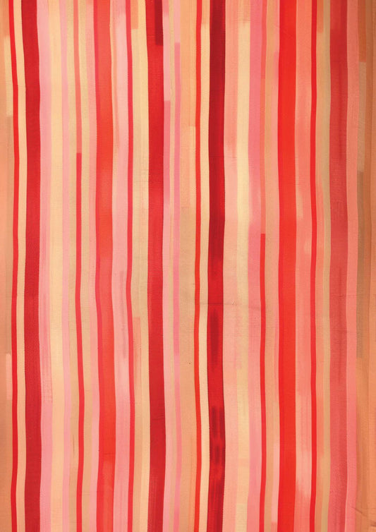 a red and orange striped wallpaper with vertical stripes
